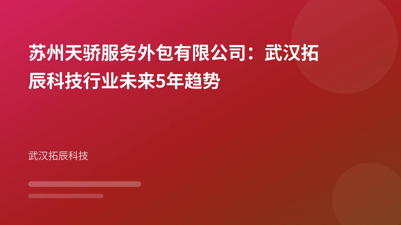 苏州天骄服务外包有限公司:武汉拓辰科技行业未来5年趋势